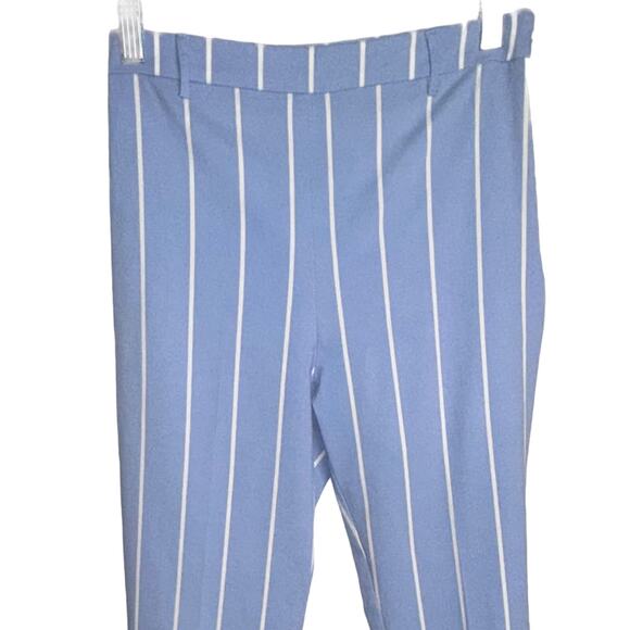 Forever 21 Light Blue & White Striped Pants Stretch Trousers Sz Medium Nautical - Picture 6 of 11